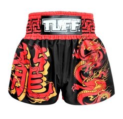 Spodenki treningowe TUFF Black Dragon. Czarne szorty sportowe TUFF, bez wzorów, z materiału, na fitness i siłownię. Za 149.00 zł.