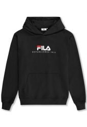 Bluza z kapturem Fila Valsera Regular Logo. Czarne bluzy Fila, s, bez wzorów, z dresówki, eleganckie, bez ramiączek, z kapturem. Za 221.99 zł.