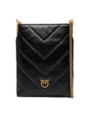 PINKO Torebka Flat Satchel AI 25-26 PCPL 105352 A2W2 Czarny. Czarne kopertówki Pinko, bez wzorów, ze skóry, wizytowe, bez dodatków. Za 1,149.00 zł.