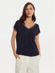 Tatuum Bluzka Sora T2417.052B Granatowy Regular Fit. Niebieskie bluzki Tatuum, s, bez wzorów, z wiskozy, bez kołnierzyka, bez ramiączek. Za 169.99 zł.