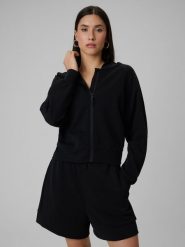 4F Bluza dresowa regular z modalem damska - czarna XL. Czarne bluzy 4f, xl, bez wzorów, z dresówki, z kapturem. Za 199.99 zł.