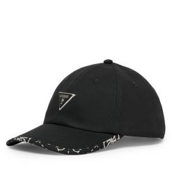 Czapka z daszkiem Guess. Czarne czapki z daszkiem Guess, z aplikacjami. Za 154.99 zł.