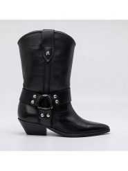 Replay Skórzane botki w kolorze czarnym rozmiar: 39. Czarne botki Replay, bez wzorów, eleganckie, bez obcasa, bez zapięcia. Za 500.38 zł.