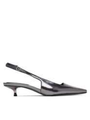 Calvin Klein Sandały Kitten Heel Pump Sling Mirr Lth HW0HW03275 Czarny. Czarne sandały Calvin Klein, bez wzorów, ze skóry, bez obcasa, na szpilce, bez zapięcia. Za 569.99 zł.