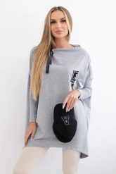 Bluza oversize z asymetrycznymi bokami szara. Szare bluzy KESI, l, bez wzorów, z bawełny, bez kaptura. Za 209.11 zł.