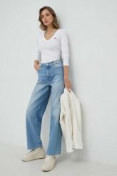 Marc O'Polo jeansy DENIM damskie high waist. Niebieskie jeansy Marc O'Polo, bez wzorów, z bawełny, z podwyższonym stanem. W wyprzedaży za 355.99 zł.