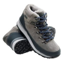 Buty Hi-Tec Midora Mid Wp 92800210806 szare. Szare buty trekkingowe z gumy, bez zapięcia. Za 332.39 zł.
