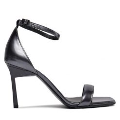 Sandały Calvin Klein. Czarne sandały Calvin Klein, bez wzorów, bez obcasa, na szpilce, bez zapięcia. Za 619.99 zł.