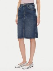 Lee Spódnica jeansowa 112355270 Granatowy Regular Fit. Niebieskie spódnice Lee, bez wzorów, z bawełny. Za 209.00 zł.