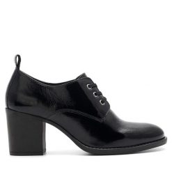 Półbuty Lasocki. Czarne półbuty wsuwane Lasocki, bez wzorów, bez obcasa, na obcasie. Za 229.99 zł.