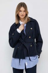 Tommy Hilfiger kurtka damska kolor granatowy przejściowa. Niebieskie kurtki Tommy Hilfiger, bez wzorów, z bawełny, bez kaptura. Za 1,199.90 zł.
