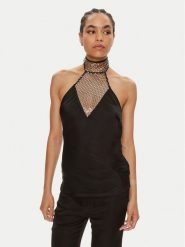 ROTATE Top Victoria 112536100 Czarny Slim Fit. Czarne topy ROTATE, bez wzorów, z wiskozy, bez kołnierzyka, bez ramiączek. Za 609.99 zł.