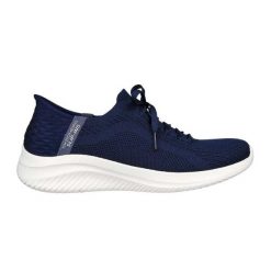 Buty sportowe Sneakersy damskie, Skechers Slip-Ins Ultra Flex 3.0 - Brilliant. Niebieskie buty treningowe Skechers, bez wzorów, z materiału, przed kostkę, bez zapięcia, trekkingowe. Za 289.99 zł.