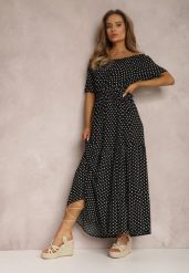 Czarna Sukienka Kaliphanthe. Czarne sukienki Renee, l, bez wzorów, z materiału, bez kołnierzyka, bez ramiączek, maxi, rozkloszowane. W wyprzedaży za 62.99 zł.