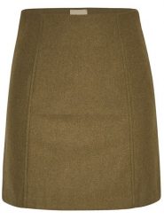 MOSS COPENHAGEN Spódnica "Isabelle" w kolorze khaki rozmiar: L. Brązowe spódnice Moss Copenhagen, na co dzień, l, bez wzorów, z wełny, mini, proste. Za 132.36 zł.