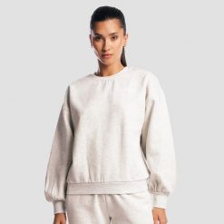 Bluza damska fitness oversize Base Cloud. Szare bluzy GYMBEAM, s, bez wzorów, z bawełny, bez ramiączek, bez kaptura. Za 127.90 zł.