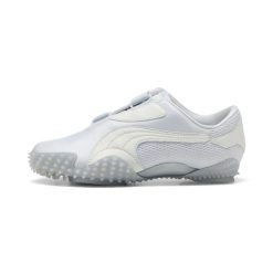 Buty sportowe damskie Puma Mostro. Szare buty treningowe Puma, bez wzorów, ze skóry, bez zapięcia, do biegania. Za 520.50 zł.