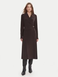 Joseph Ribkoff Sukienka koktajlowa 253235 Brązowy Slim Fit. Brązowe sukienki Joseph Ribkoff, bez wzorów, z syntetyku, wizytowe, bez kołnierzyka, bez ramiączek. Za 999.99 zł.