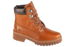 Trapery damskie, Carnaby Cool 6 In Boot. Brązowe traperki Timberland, bez wzorów, z materiału, sportowe, bez obcasa, bez zapięcia. Za 599.99 zł.