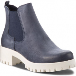 Botki TAMARIS - 1-25435-30 Navy 805. Niebieskie botki Tamaris, z materiału. W wyprzedaży za 189.00 zł.