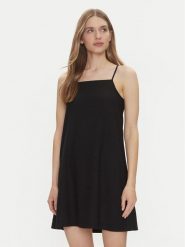 JJXX Sukienka letnia Breeze 12269732 Czarny Loose Fit. Czarne sukienki JJXX, xl, bez wzorów, ze lnu, bez kołnierzyka, bez ramiączek. Za 129.99 zł.