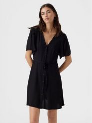Vero Moda Sukienka letnia Alba 10292845 Czarny Regular Fit. Czarne sukienki Vero Moda, xs, bez wzorów, z wiskozy, bez kołnierzyka, bez ramiączek. Za 119.99 zł.