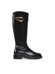 Alberta Ferretti Oficerki 22251A6201 8005 Czarny. Czarne kozaki Alberta Ferretti, bez wzorów, ze skóry, bez obcasa, na płaskiej podeszwie, bez zapięcia. Za 5,169.00 zł.