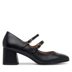 Czółenka Tamaris. Czarne czółenka Tamaris, bez wzorów, bez obcasa, bez zapięcia. Za 319.99 zł.