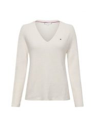 Tommy Hilfiger Sweter z dzianiny Kobiety Bawełna beżowy, L. Brązowe swetry Tommy Hilfiger, l, bez wzorów, z bawełny, eleganckie, bez ramiączek. Za 439.95 zł.