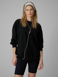 4F Bluza dresowa loose bez kaptura damska - czarna L. Czarne bluzy bez kaptura 4f, l, bez wzorów, z bawełny, bez kaptura. Za 159.99 zł.