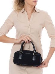 Lia Biassoni Skórzana torebka "Suede" w kolorze czarnym - 27 x 14 x 12 cm rozmiar: onesize. Czarne torebki klasyczne Lia Biassoni, bez wzorów, z materiału, przez ramię, bez dodatków. Za 260.99 zł.