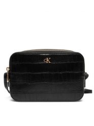 Calvin Klein Torebka Ck Croc Camera Bag LV04F3285G Czarny. Czarne listonoszki Calvin Klein, bez wzorów, ze skóry, bez dodatków. Za 349.99 zł.