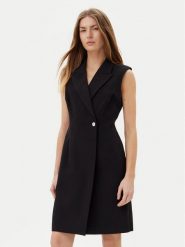 DKNY Sukienka koktajlowa DD5U1H66 Czarny Slim Fit. Czarne sukienki DKNY, bez wzorów, z syntetyku, wizytowe, bez kołnierzyka, bez ramiączek. Za 459.99 zł.