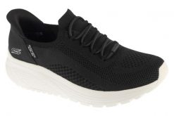 Buty sportowe Sneakersy damskie, Slip-Ins: Bobs Sparrow 2.0 - Lucky Run. Czarne buty treningowe Skechers, bez wzorów, z materiału, przed kostkę, bez zapięcia, trekkingowe. Za 359.99 zł.