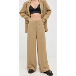 Notes du Nord spodnie damskie kolor zielony proste high waist. Zielone spodnie materiałowe Notes du Nord, bez wzorów, z materiału, z podwyższonym stanem. Za 769.99 zł.
