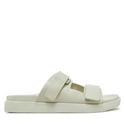 Sandały Calvin Klein. Brązowe sandały Calvin Klein, bez wzorów, bez obcasa, na płaskiej podeszwie, bez zapięcia. Za 569.99 zł.