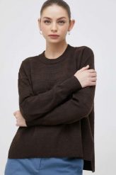 Vero Moda sweter damski kolor brązowy lekki. Brązowe swetry Vero Moda, l, bez wzorów, z dzianiny, bez ramiączek. W wyprzedaży za 82.99 zł.