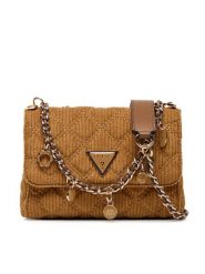 Guess Torebka Giully II Mini HWCG96 73740 Brązowy. Brązowe kopertówki Guess, z aplikacjami, z materiału, wizytowe, bez dodatków. Za 379.99 zł.