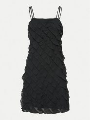 YAS Sukienka koktajlowa Danci 26035272 Czarny Regular Fit. Czarne sukienki YAS, s, bez wzorów, z syntetyku, wizytowe, bez kołnierzyka, bez ramiączek. Za 129.99 zł.