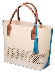 LEONARDO Shopper bag w kolorze kremowo-turkusowym - 49 x 34 x 17 cm rozmiar: onesize. Brązowe shopper bag Leonardo, bez wzorów, z materiału, bez dodatków. Za 144.92 zł.
