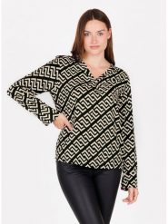 KEY LARGO Bluzka "Greece" w kolorze czarno-kremowym rozmiar: M. Brązowe bluzki KEY LARGO, m, bez wzorów, z wiskozy, bez kołnierzyka, bez ramiączek. Za 116.95 zł.