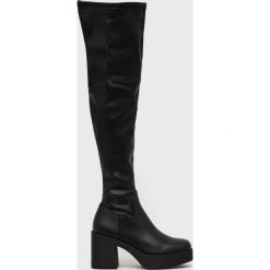 Aldo kozaki Upscale damskie kolor czarny na słupku. Czarne kozaki Aldo, bez wzorów, bez obcasa, na słupku, bez zapięcia. W wyprzedaży za 379.99 zł.