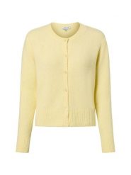 More & More Kardigan damski z zawartością wełny Kobiety Sztuczne włókno żółty jednolity, 44. Żółte swetry More & More, bez wzorów, z dzianiny, bez ramiączek. Za 279.95 zł.