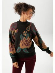 Aniston Sweter w kolorze czarno-jasnobrązowym rozmiar: 40. Czarne swetry Aniston, bez wzorów, bez ramiączek. Za 69.91 zł.