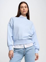 Bluza damska z nadrukiem 3d niebieska Jean 400. Niebieskie bluzy BIG STAR, l, bez wzorów, z bawełny, bez kaptura. W wyprzedaży za 139.99 zł.