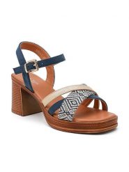 Sixth Sens Sandały w kolorze niebieskim na obcasie rozmiar: 41. Niebieskie sandały Sixth Sens, bez wzorów, z otwartym noskiem, bez obcasa, na koturnie, bez zapięcia. Za 113.99 zł.