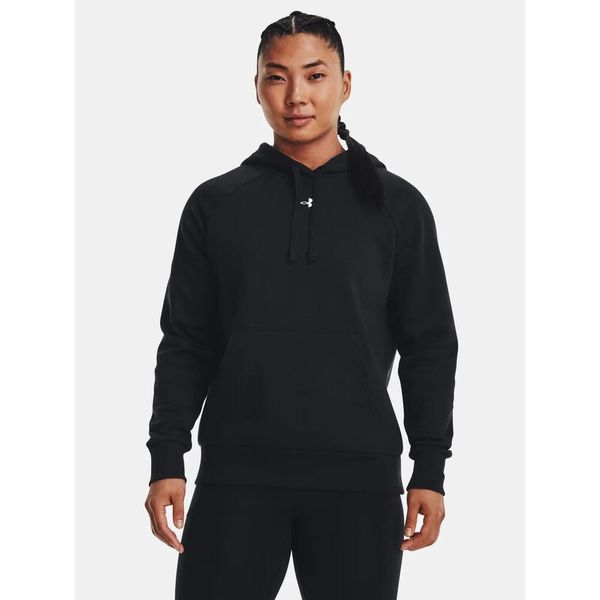 Bluza fitness damska UNDER ARMOUR Rival Fleece z kapturem. Czarne bluzy Under Armour, xl, bez wzorów, z kapturem, na fitness i siłownię. Za 183.00 zł.