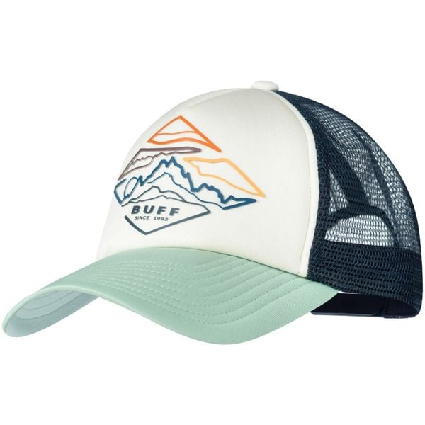 Czapka z daszkiem Trucker Luster Flint. Białe czapki z daszkiem Buff, na lato, bez wzorów, z materiału, klasyczne. Za 90.12 zł.