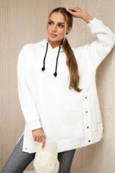 Bluza ocieplana z napami ecru. Bluzy KESI, l, bez wzorów, z bawełny, bez ramiączek, bez kaptura. Za 238.37 zł.