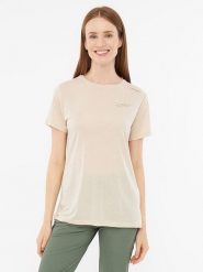 Viking Koszulka trekkingowa "Morain" w kolorze beżowym rozmiar: S. Brązowe t-shirty sportowe Viking, s, bez wzorów, bez ramiączek, outdoorowe. Za 103.95 zł.
